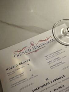 French Magnolia, menu
